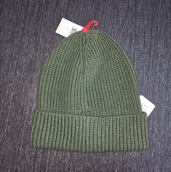 Lucky Brand Rifle Green Knit Beanie OS Patch Clover NWT Shamrock 90 Embroidery main image 5